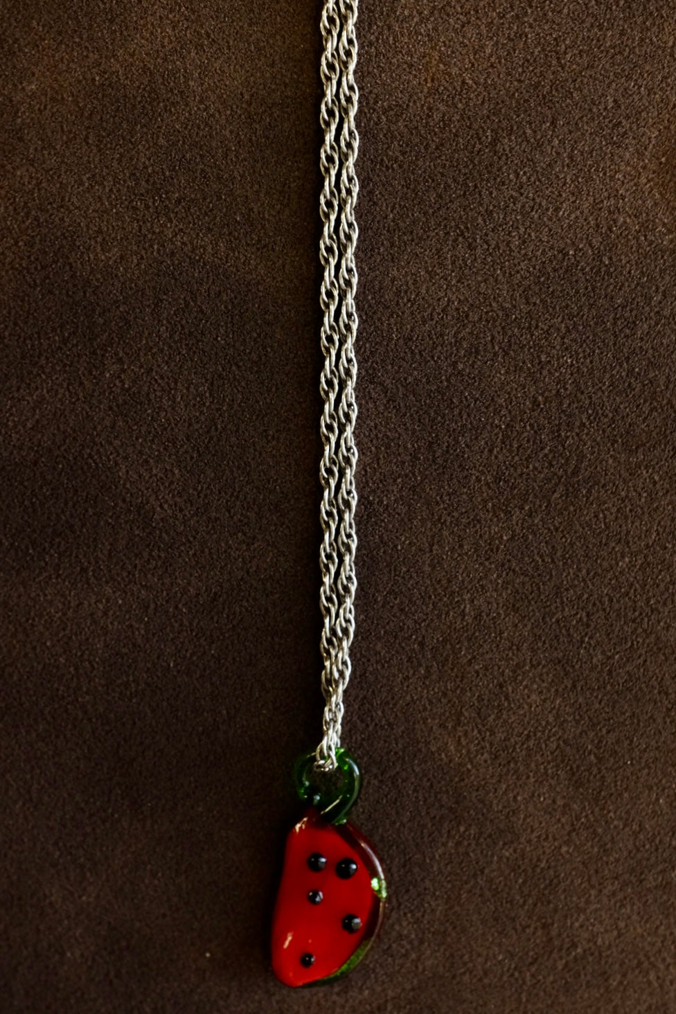 Sterling Silver Rope Chain with Watermelon Pendant