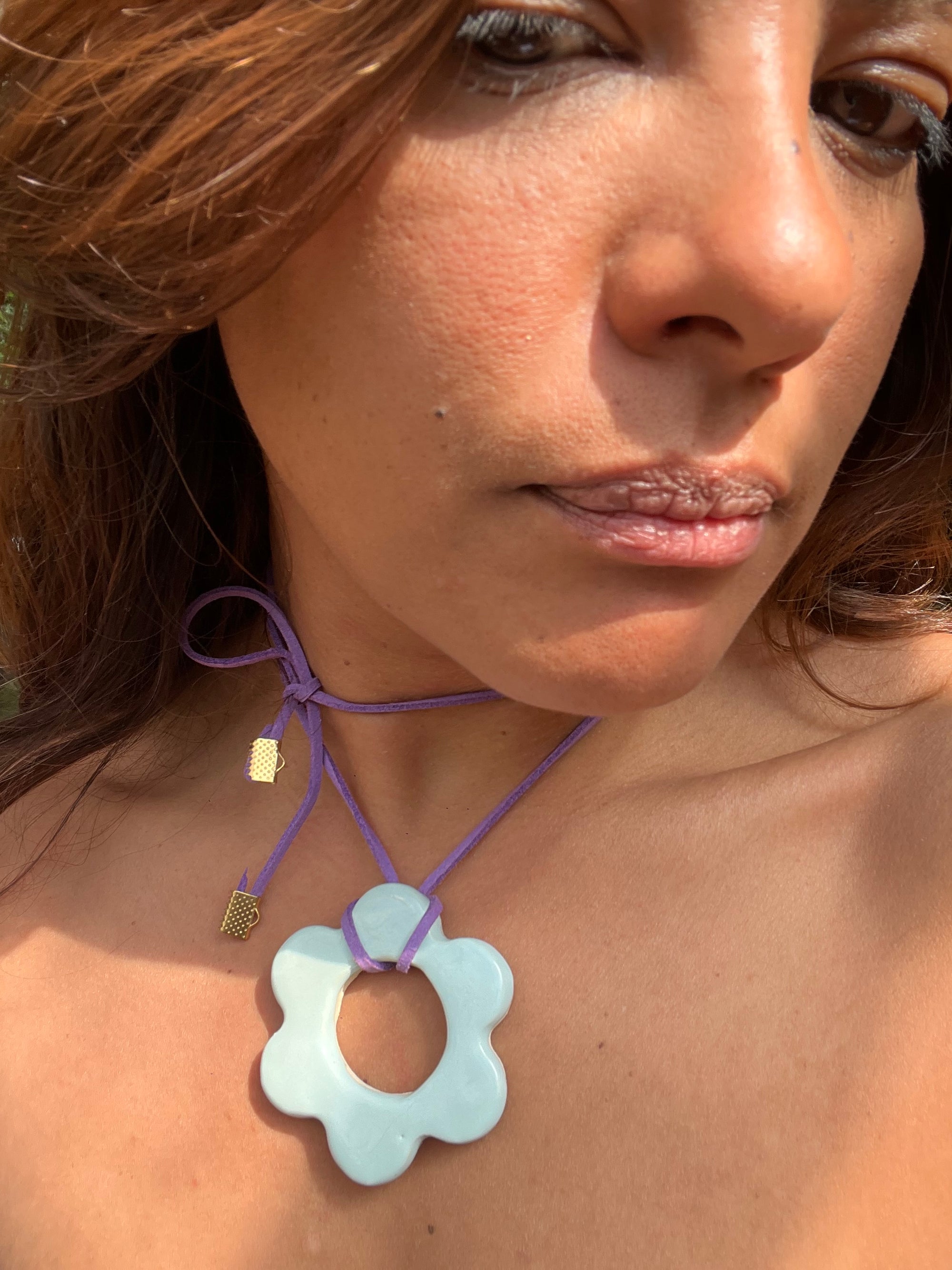 Sacrosanct x Wild Lady Ceramic Light Blue & Lilac Pendant