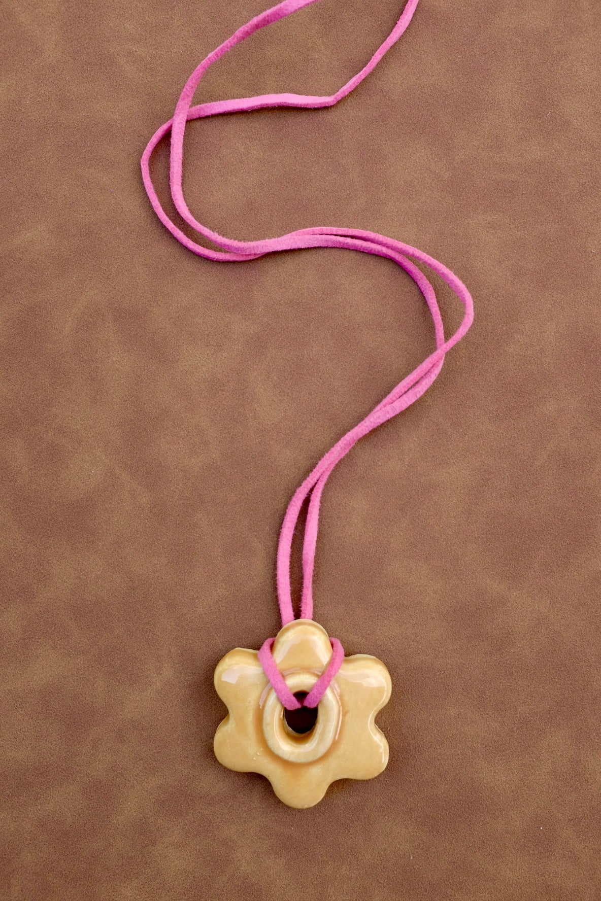 SACROSANCT x WILD LADY CERAMIC PINK & ORANGE FLORAL PENDANT