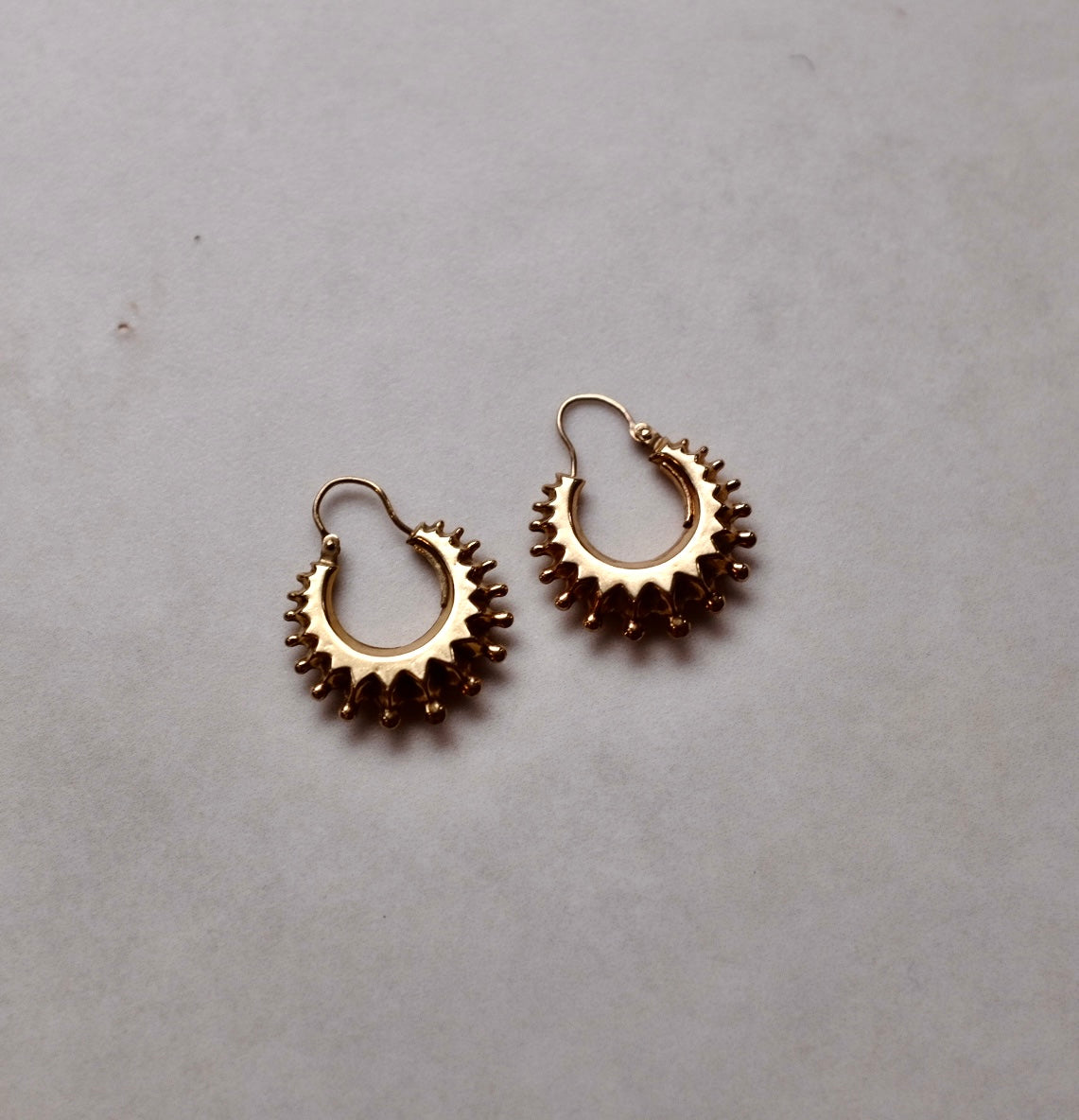 9ct Gold Sunburst Hoops