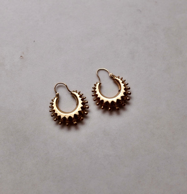 9ct Gold Sunburst Hoops
