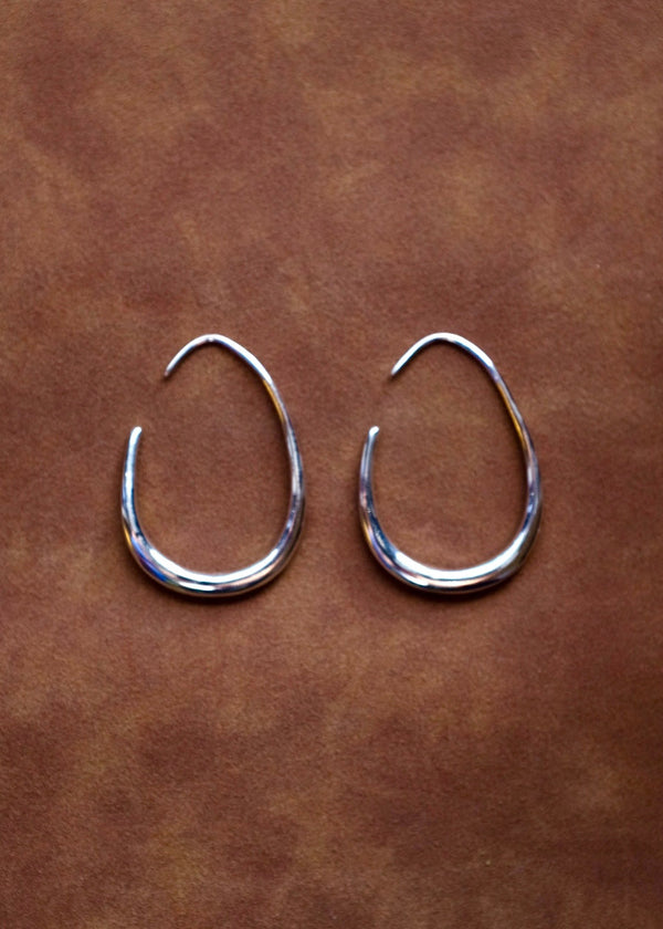 Elongated Teardrop Hoops