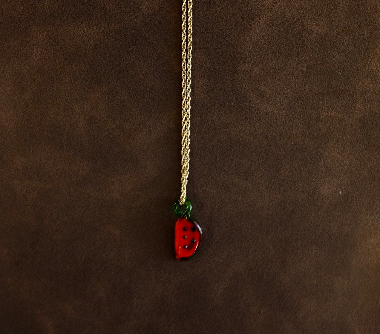 9ct Gold Rope Chain with Watermelon Pendant