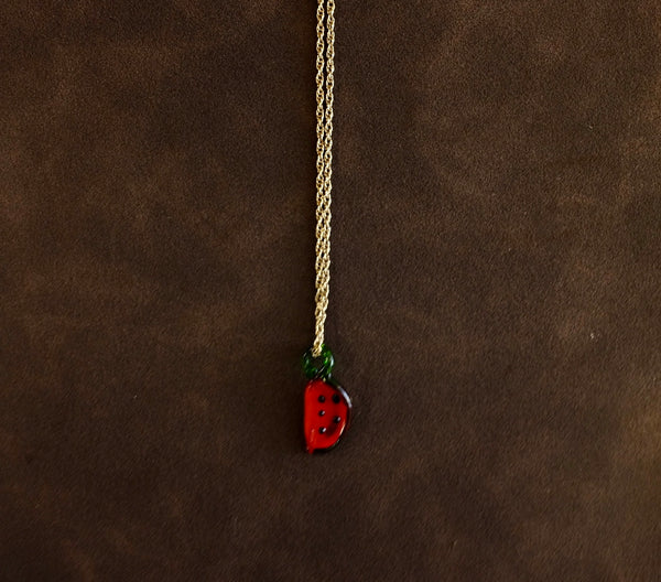 9ct Gold Rope Chain with Watermelon Pendant