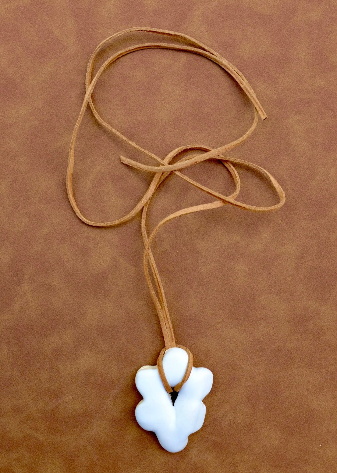 SACROSANCT x WILD LADY CERAMIC TAN & WHITE FLORAL PENDANT
