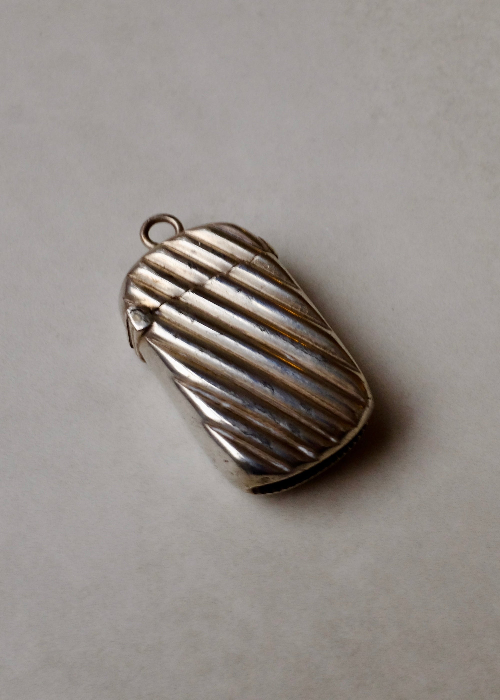 Ribbed Silver Trinket Box