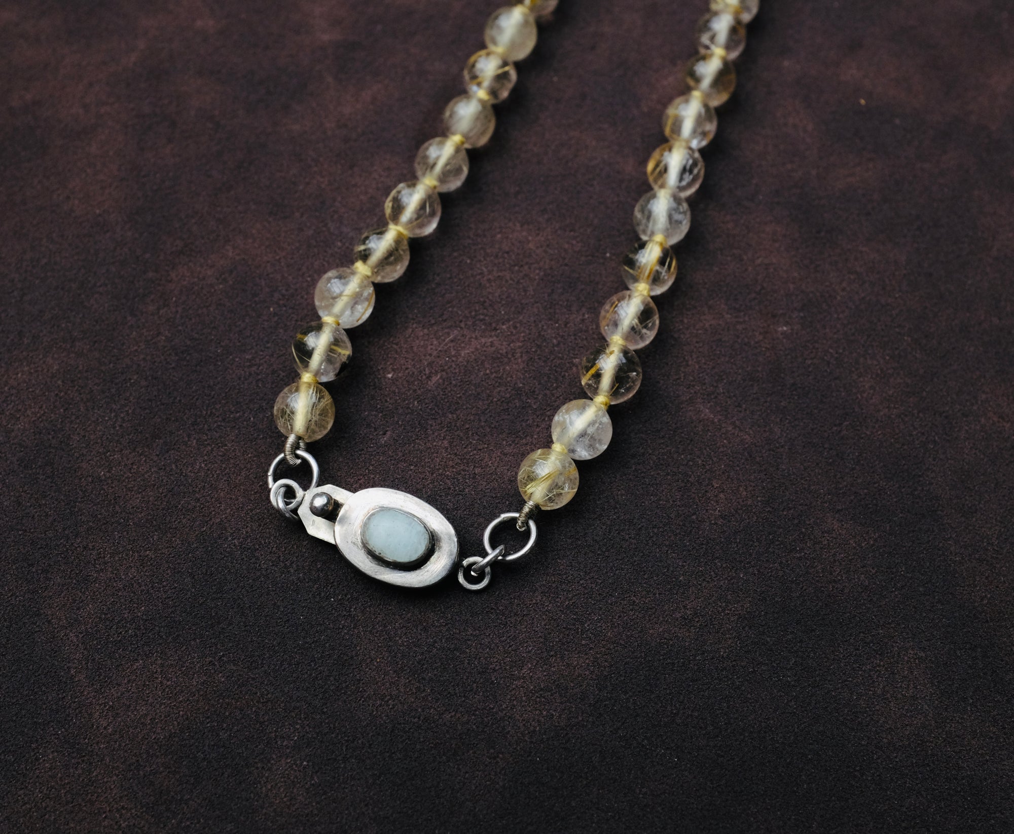 Quartz Beaded Choker with Moonstone Clasp