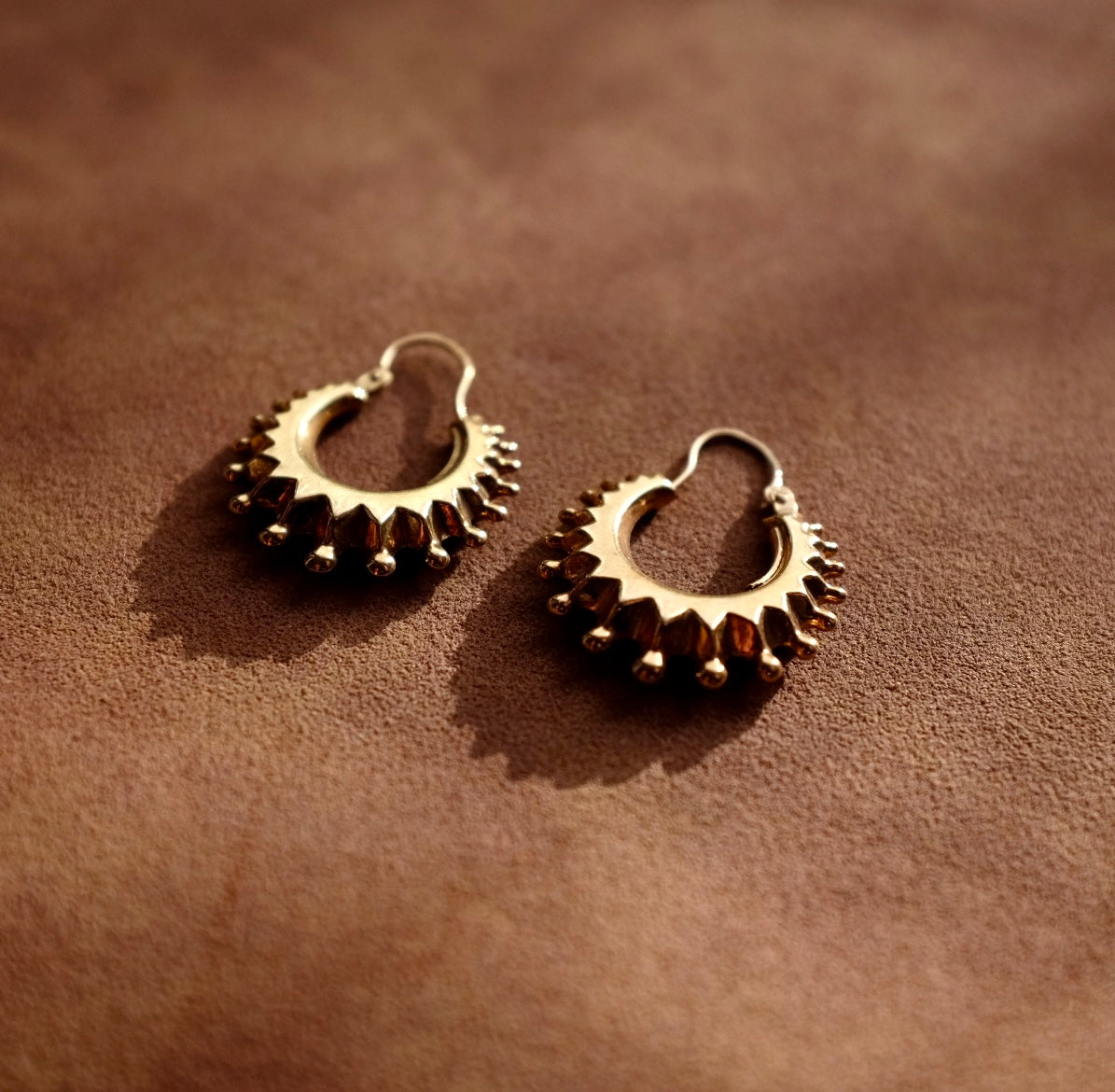 9ct Gold Sunburst Hoops