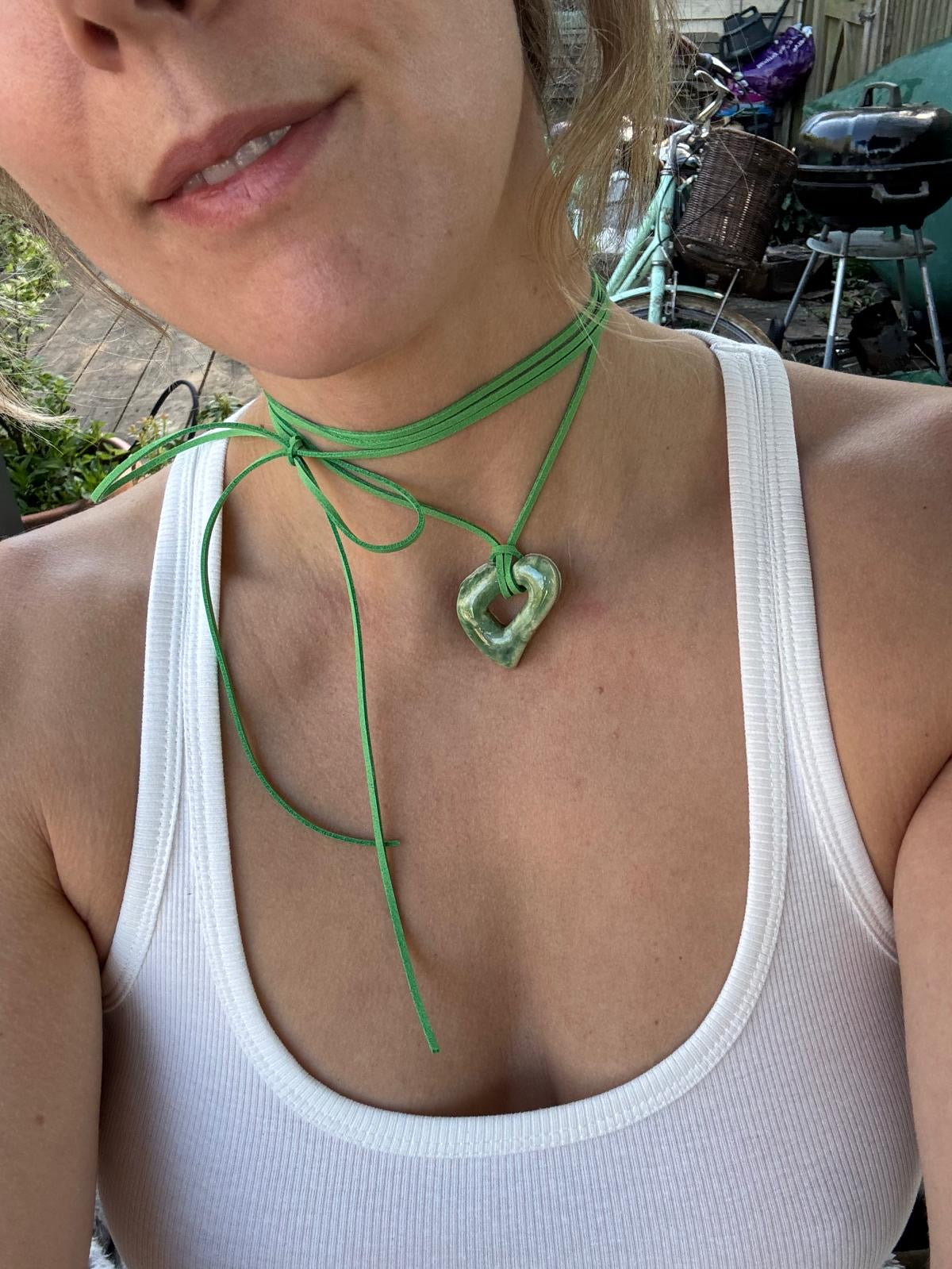 SACROSANCT x WILD LADY CERAMIC GREEN HEART PENDANT