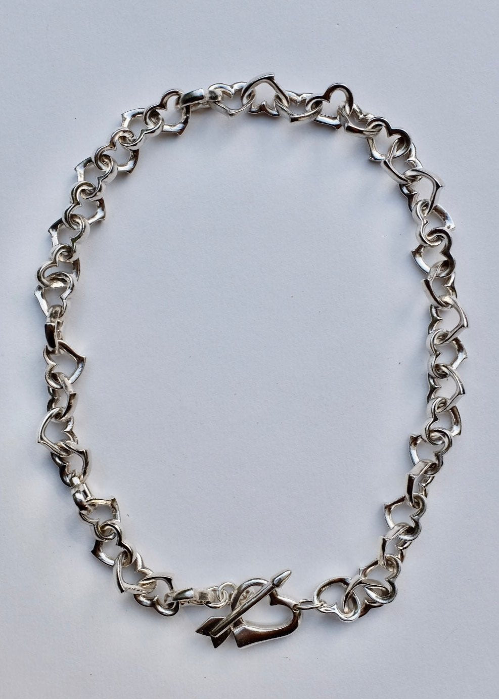 RARE STERLING SILVER HEART CHOKER