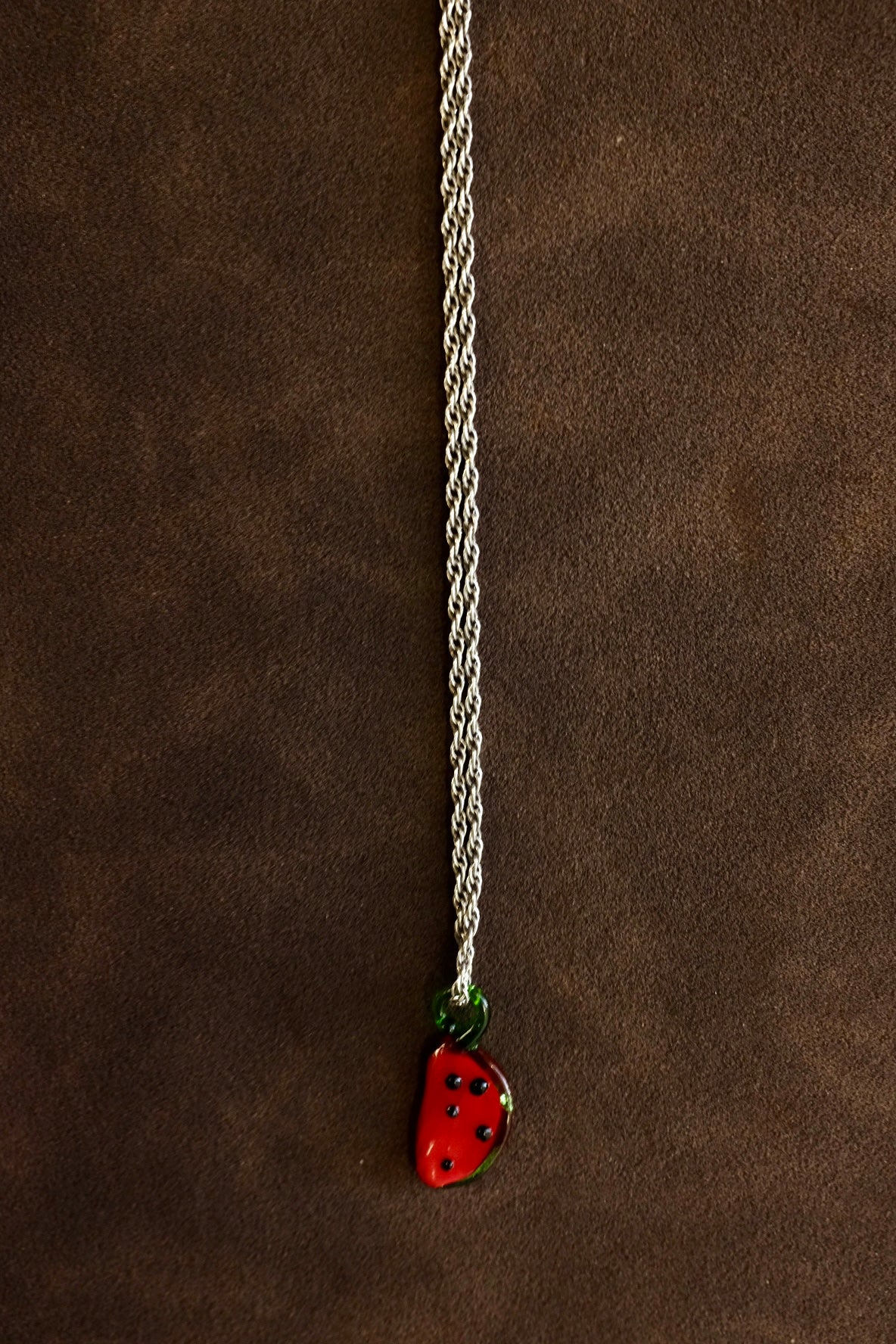 Sterling Silver Rope Chain with Watermelon Pendant