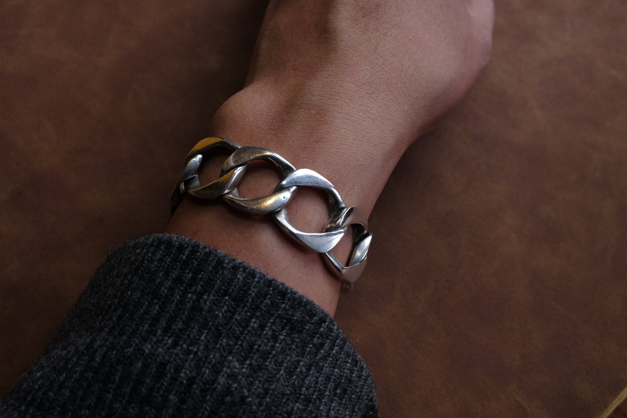 Solid Curb Statement Bracelet