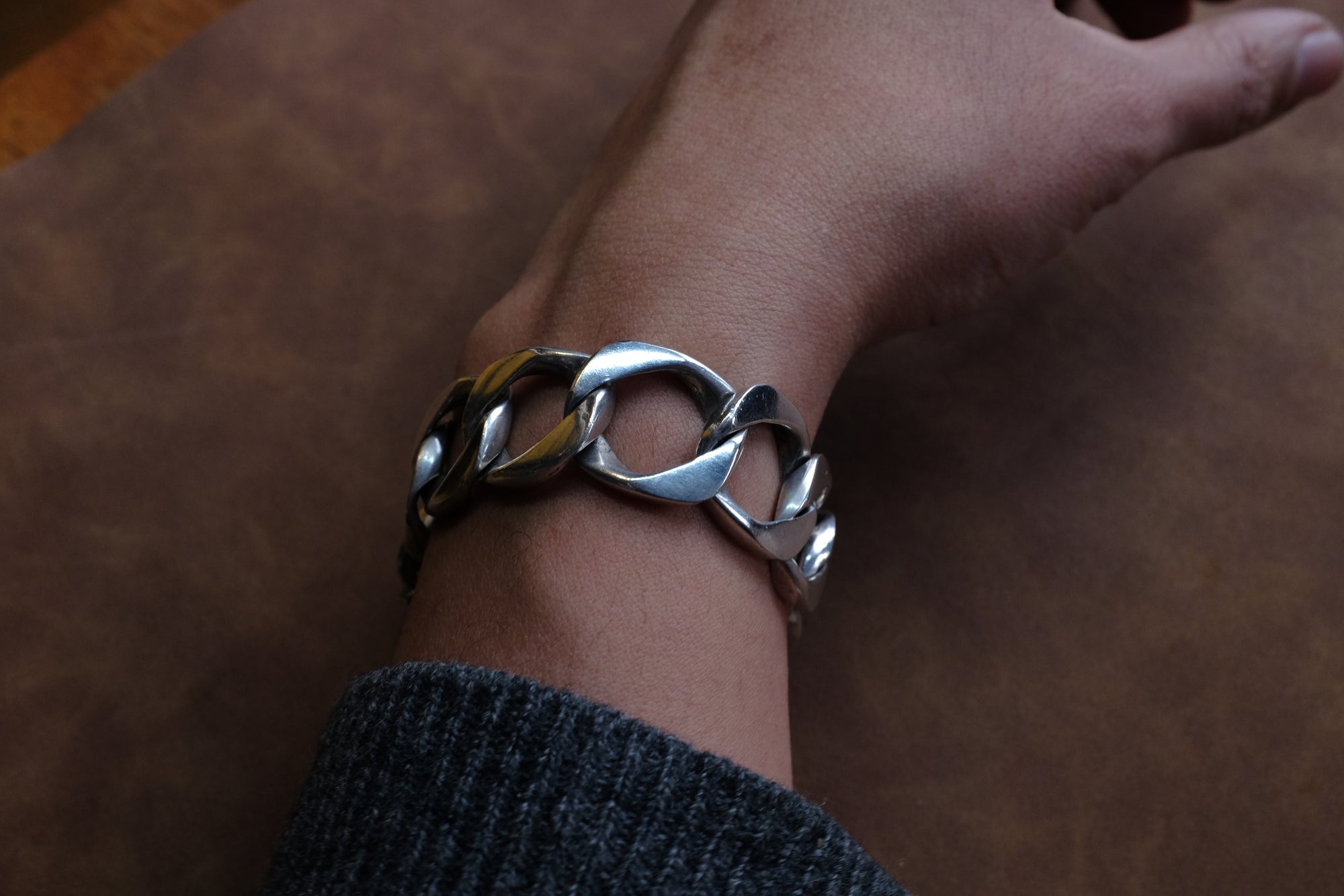 Solid Curb Statement Bracelet