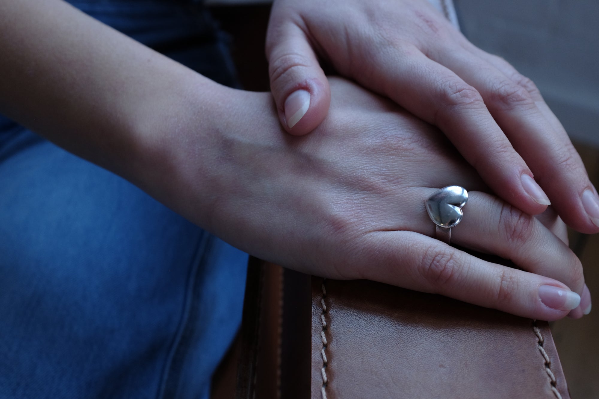 STERLING SILVER PUFFY HEART RING