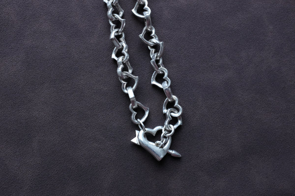 RARE STERLING SILVER HEART CHOKER