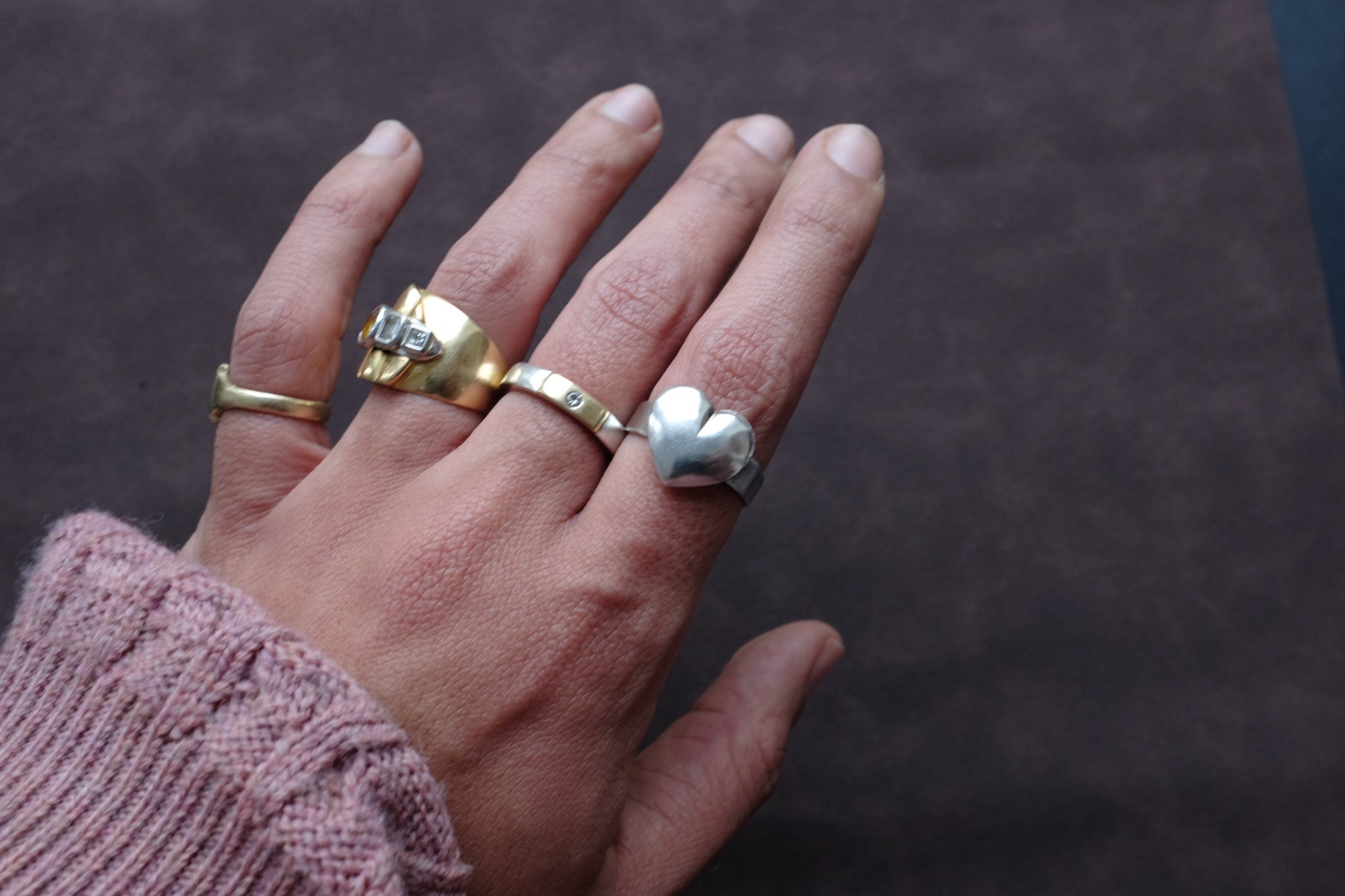 STERLING SILVER PUFFY HEART RING