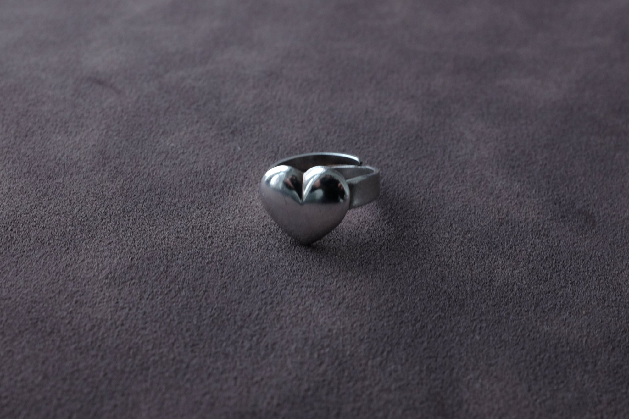 STERLING SILVER PUFFY HEART RING