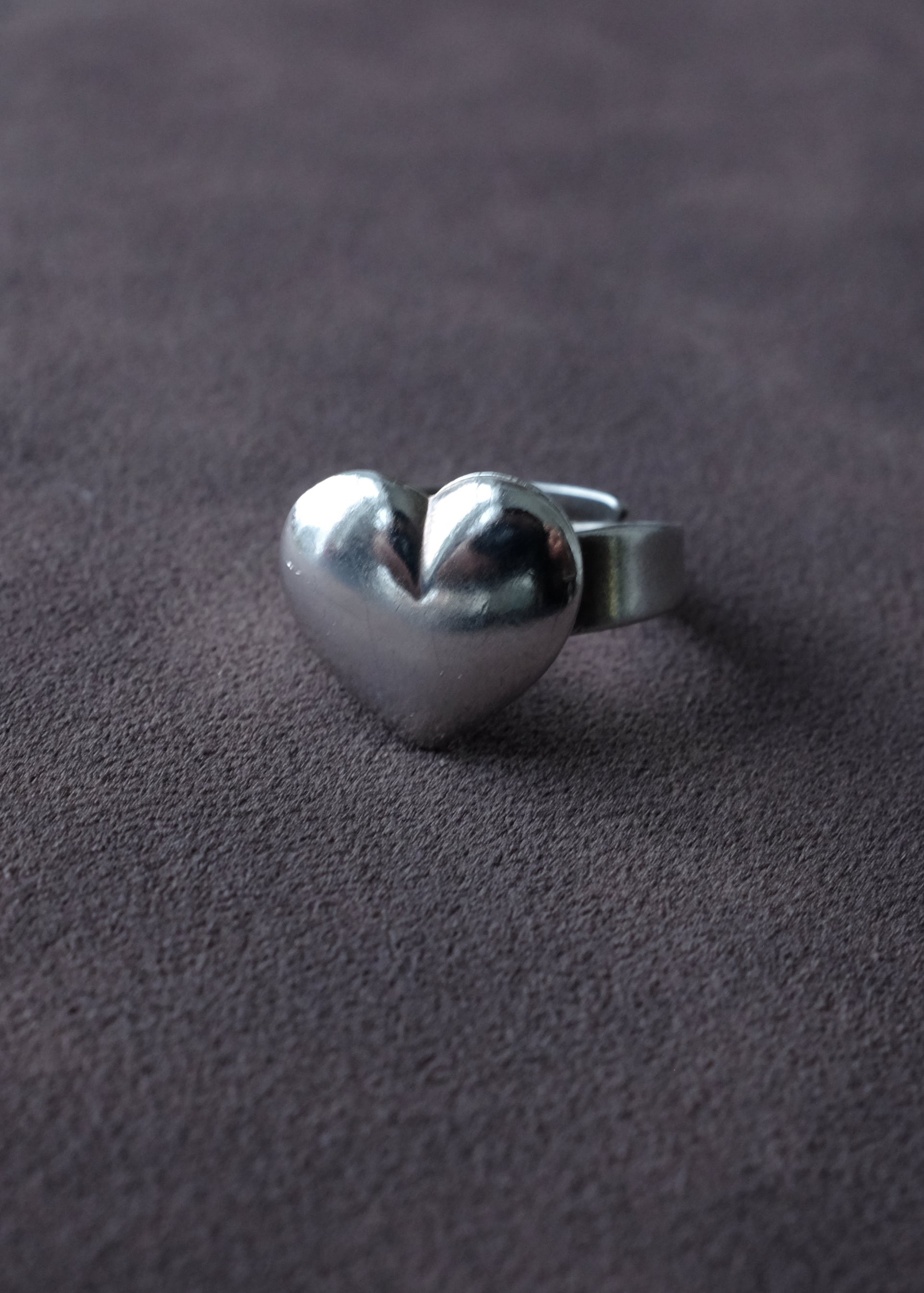 STERLING SILVER PUFFY HEART RING