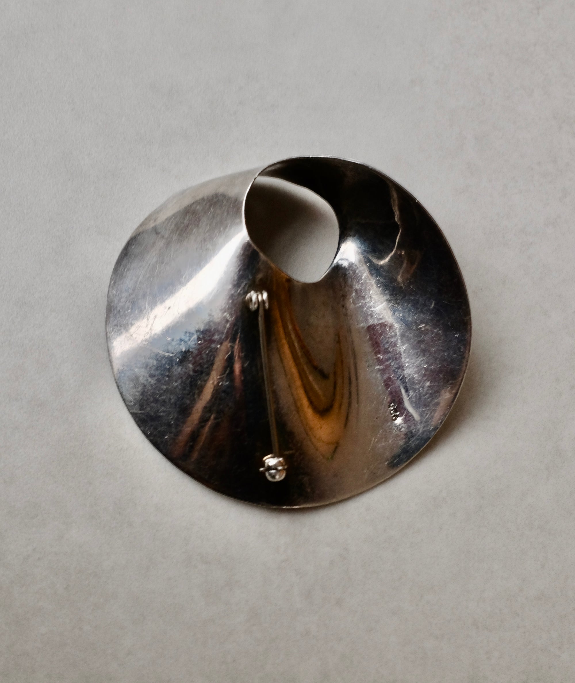 Sculptural Silver Brooch