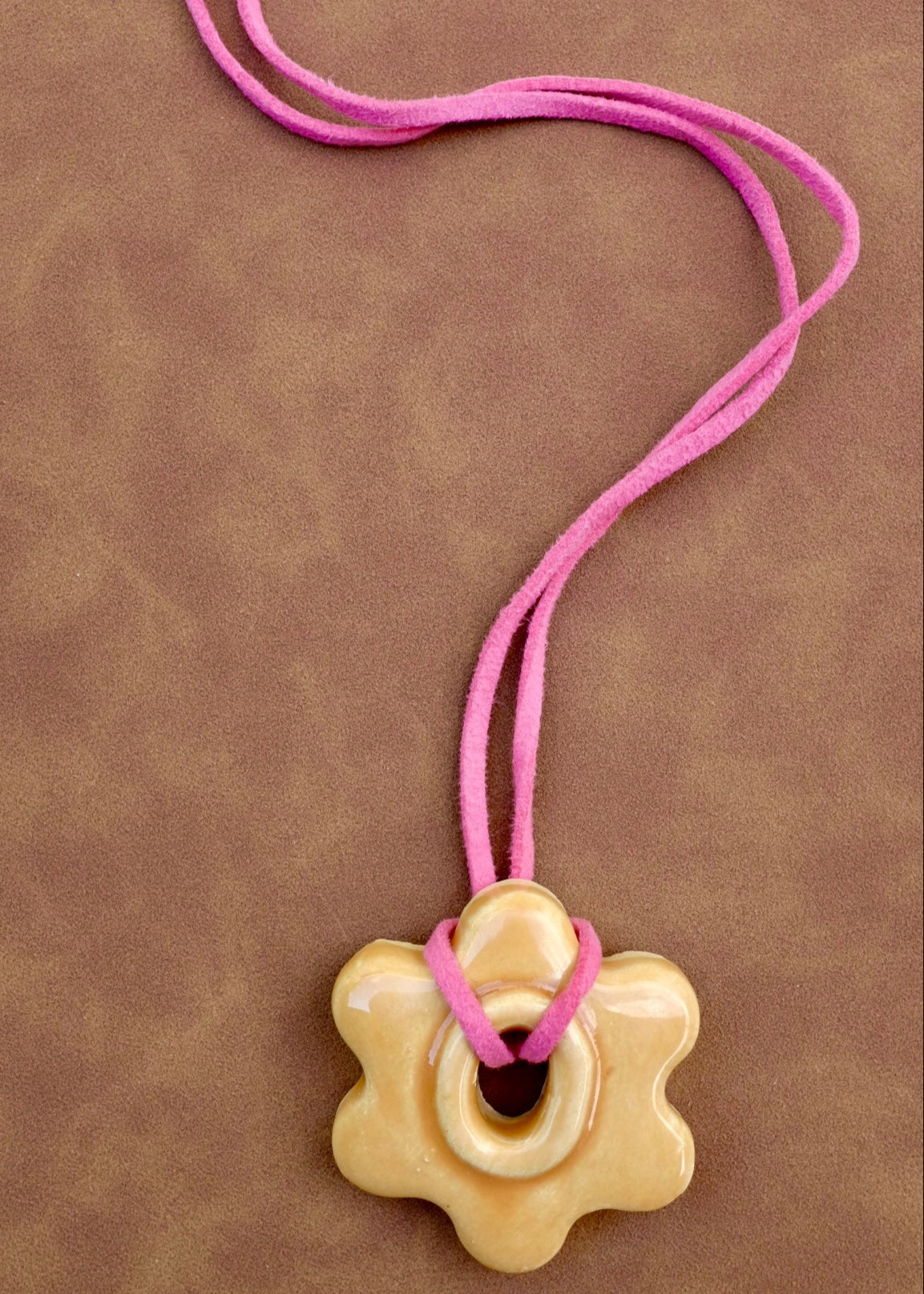 SACROSANCT x WILD LADY CERAMIC PINK & ORANGE FLORAL PENDANT