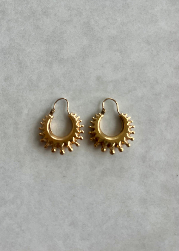 9ct Gold Sunburst Hoops