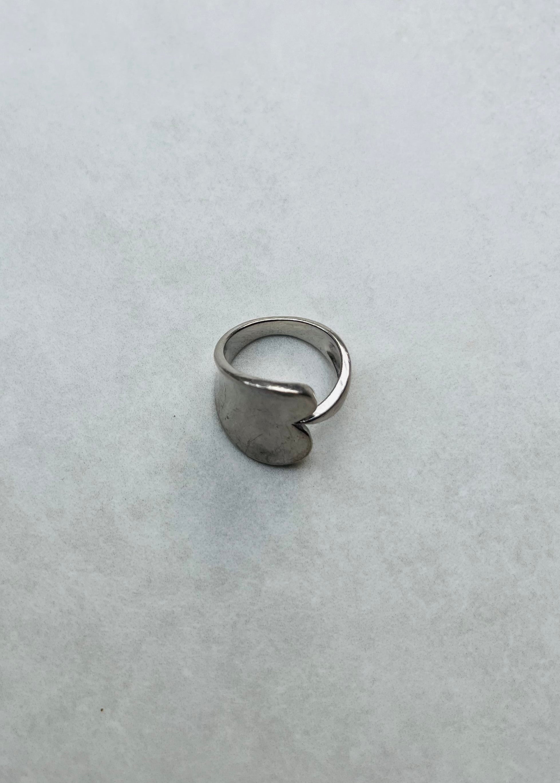 Silver Heart Sculptural Ring