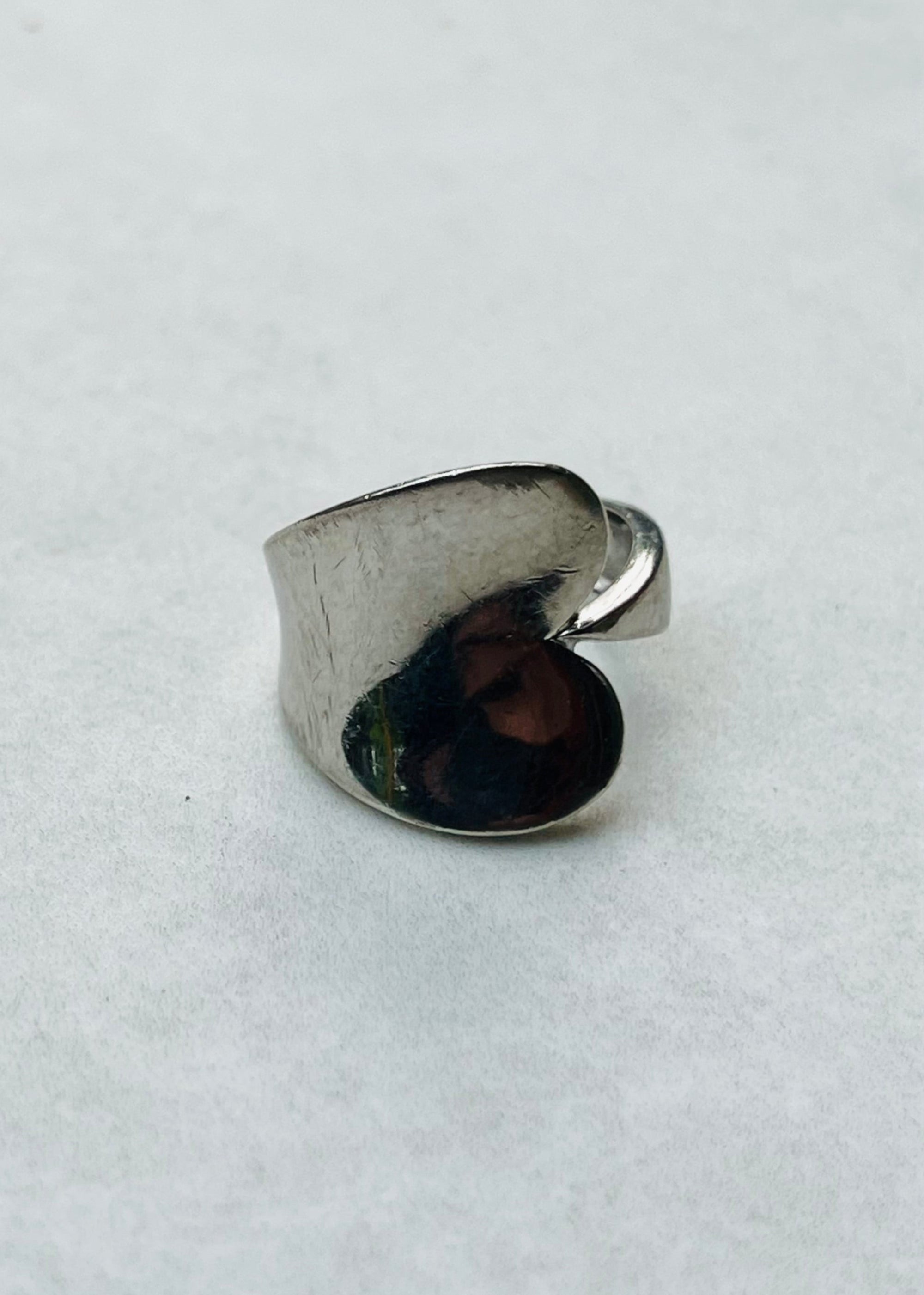 Silver Heart Sculptural Ring