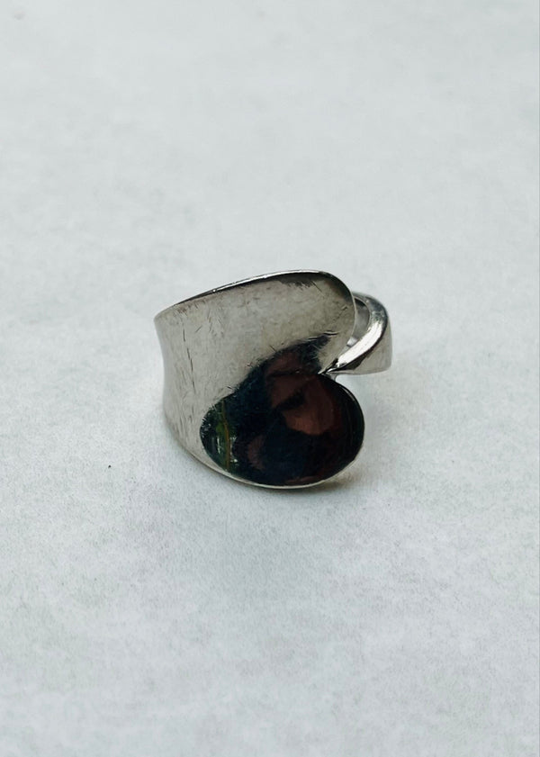 Silver Heart Sculptural Ring