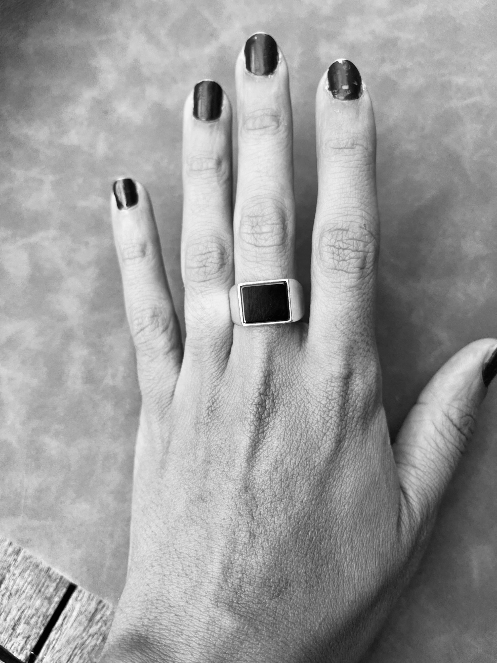 Square Onyx Signet Ring