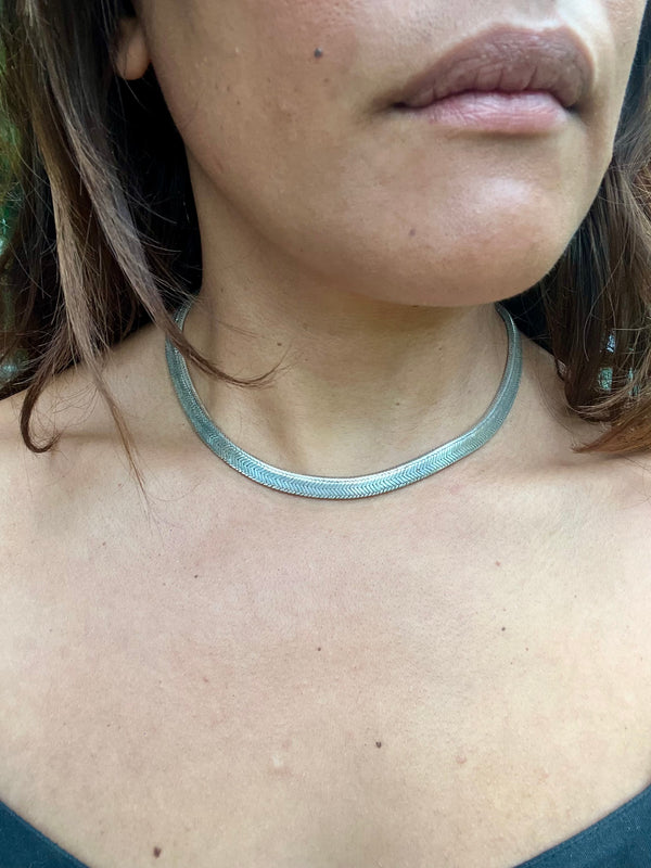 Silver Heavy Herringbone Snake Chain