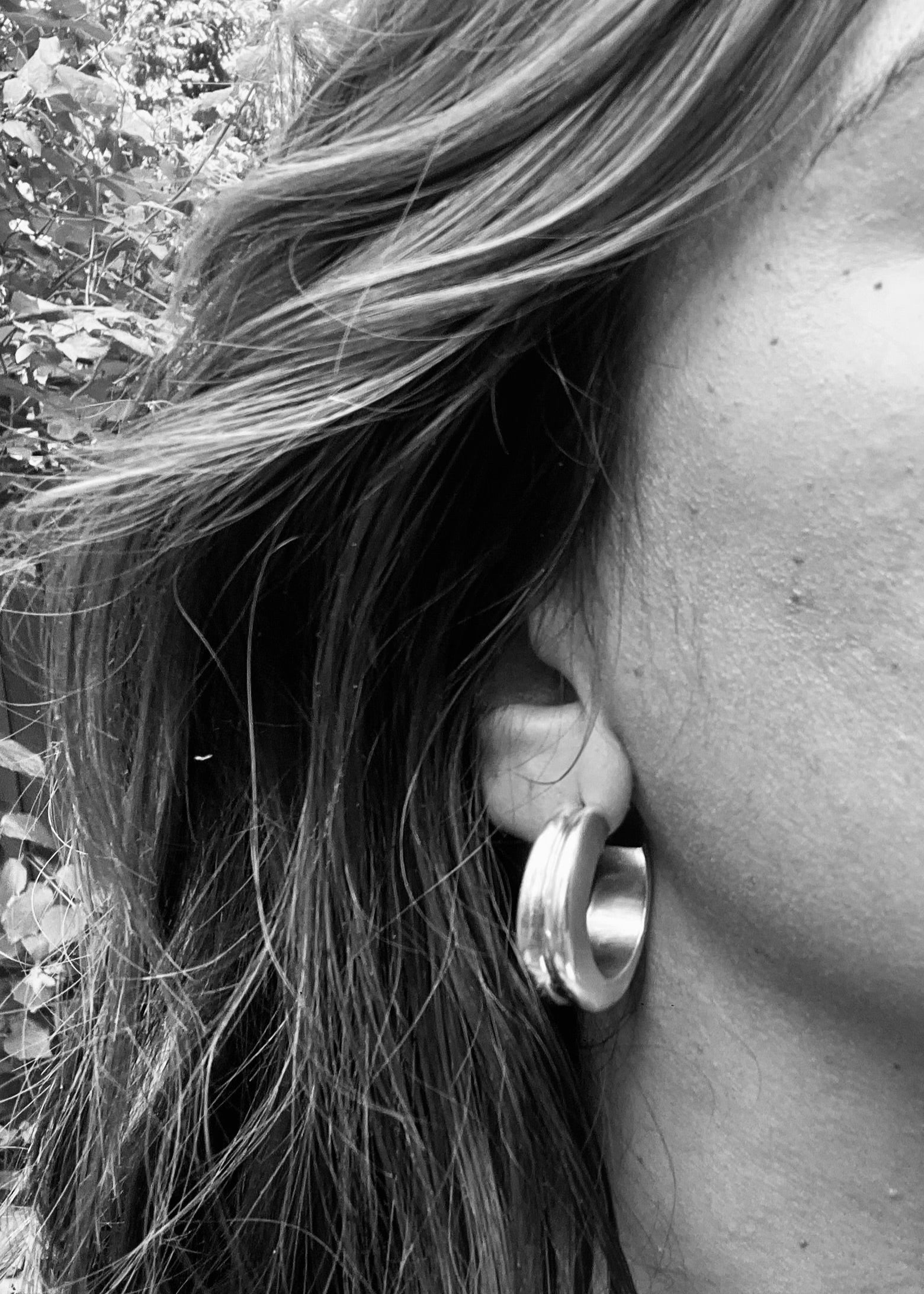 Silver Double Hoop