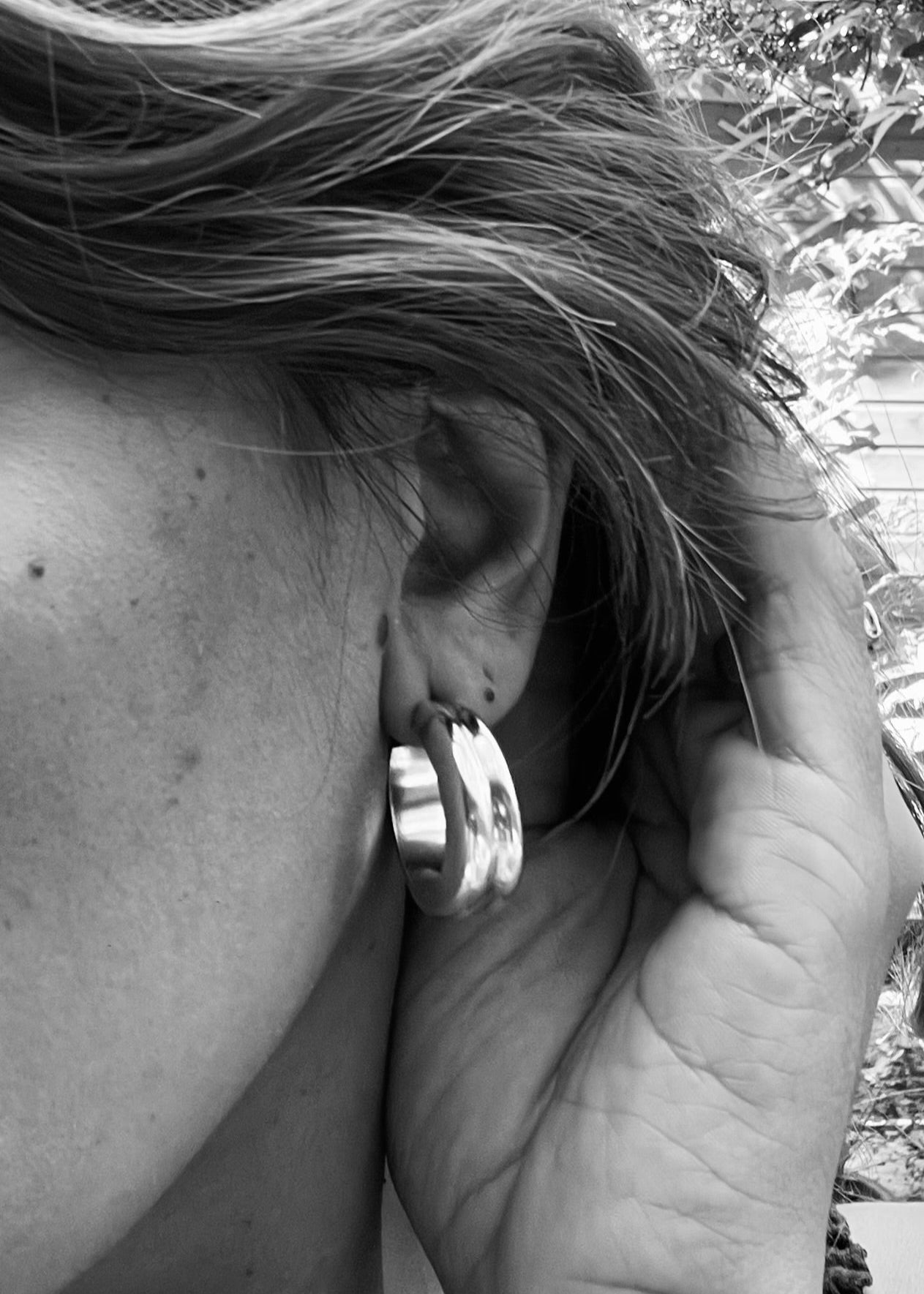 Silver Double Hoop