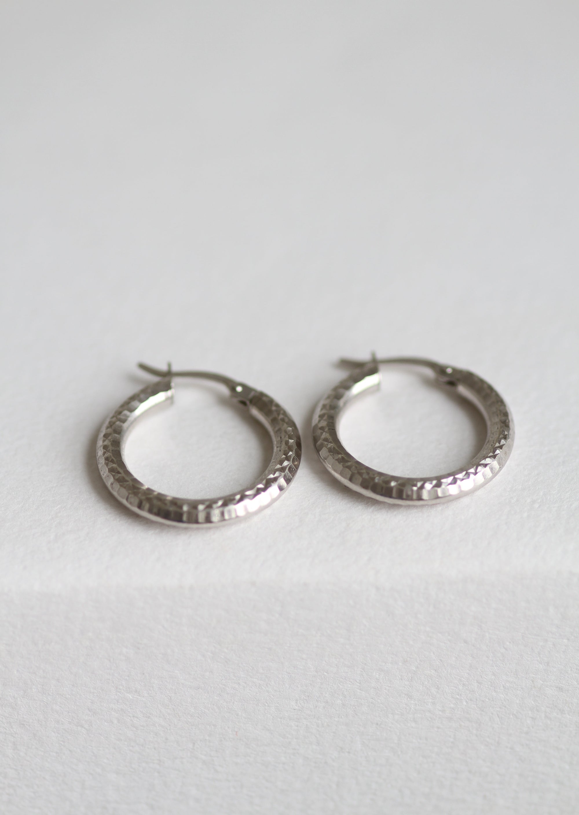 STERLING SILVER MINI TEXTURED HOOPS