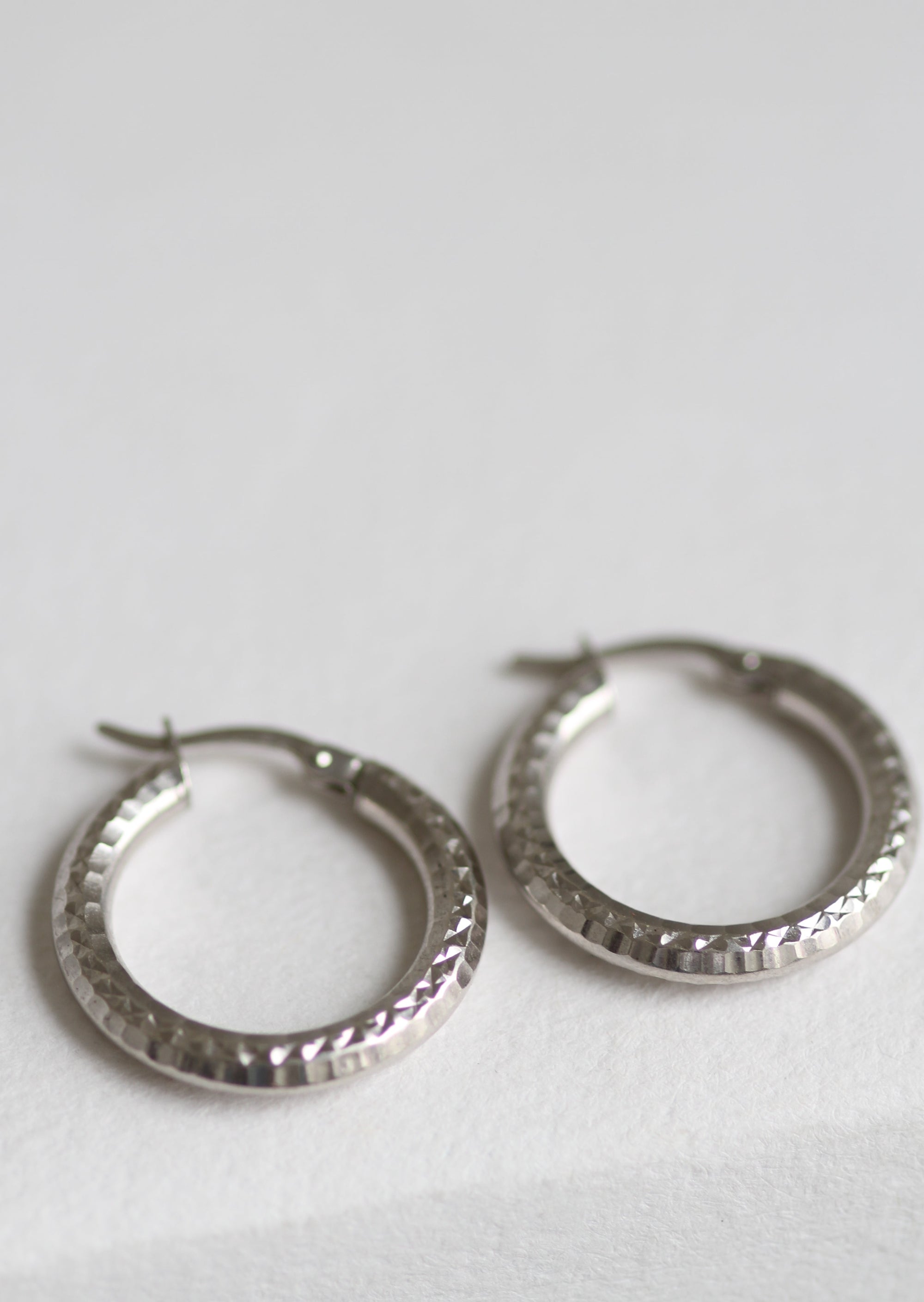 STERLING SILVER MINI TEXTURED HOOPS