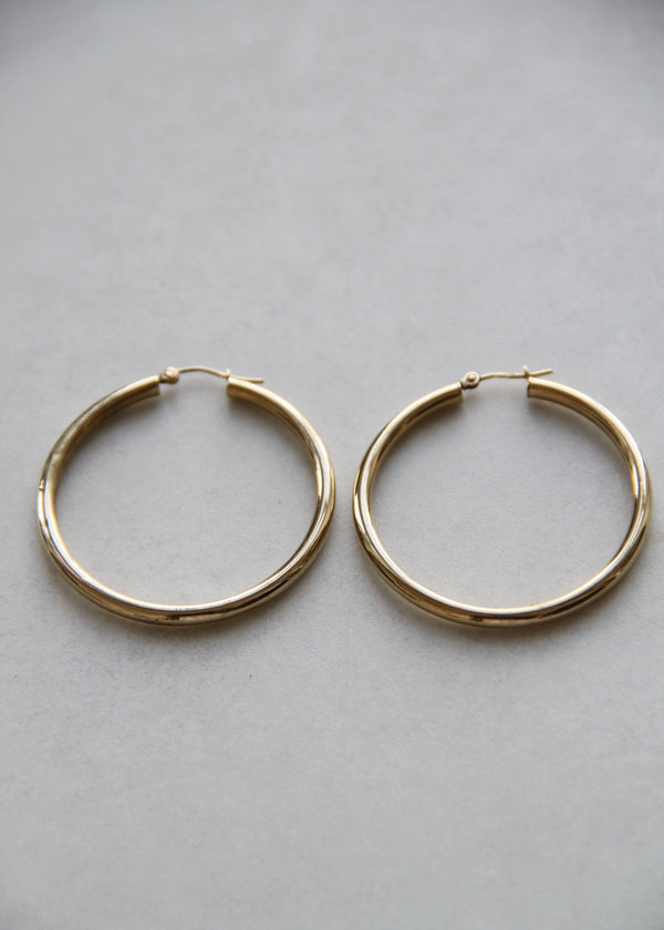 Vintage 9ct Gold Large Circular Hoops