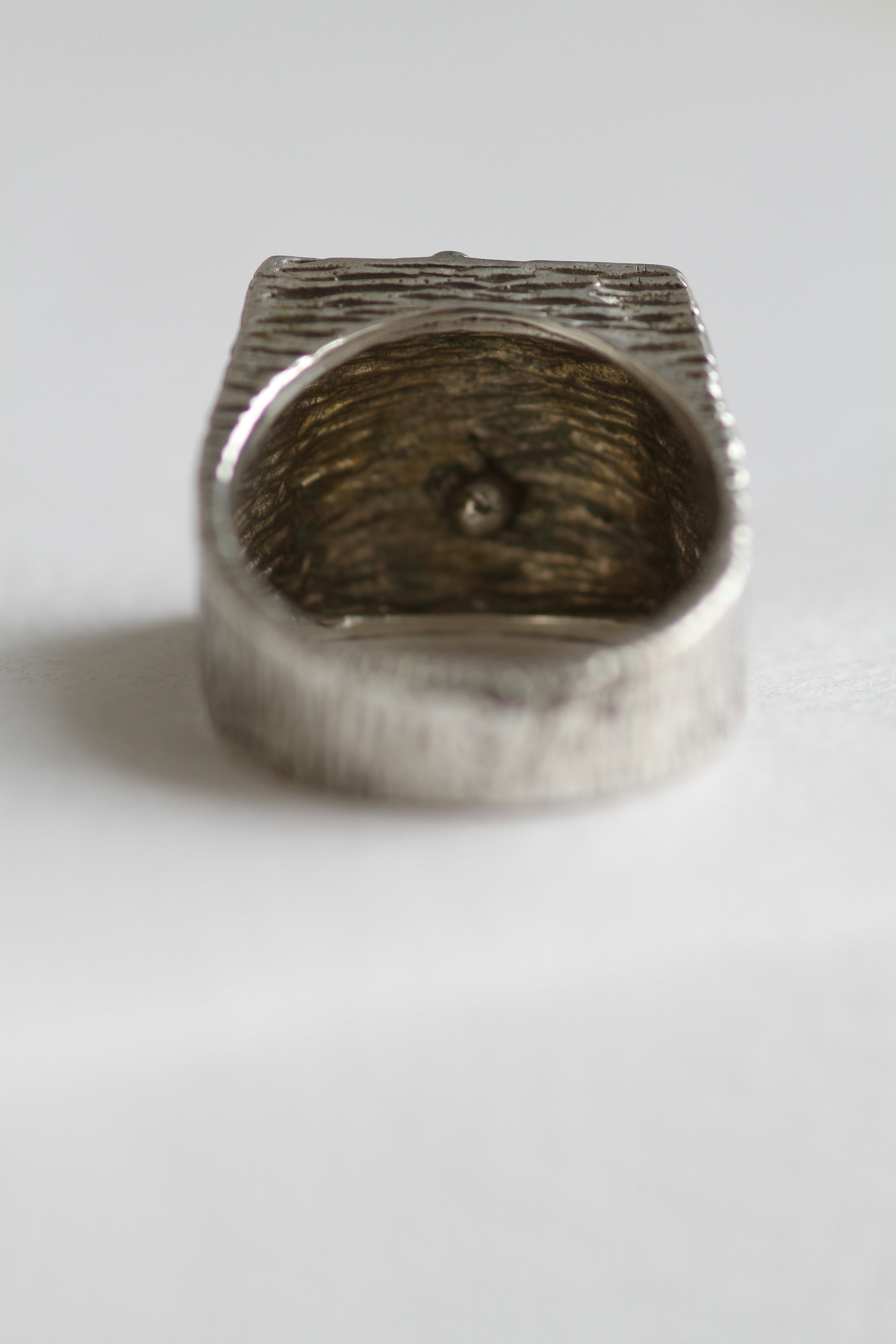 STERLING SILVER ST CHRISTOPHER TEXTURED RING