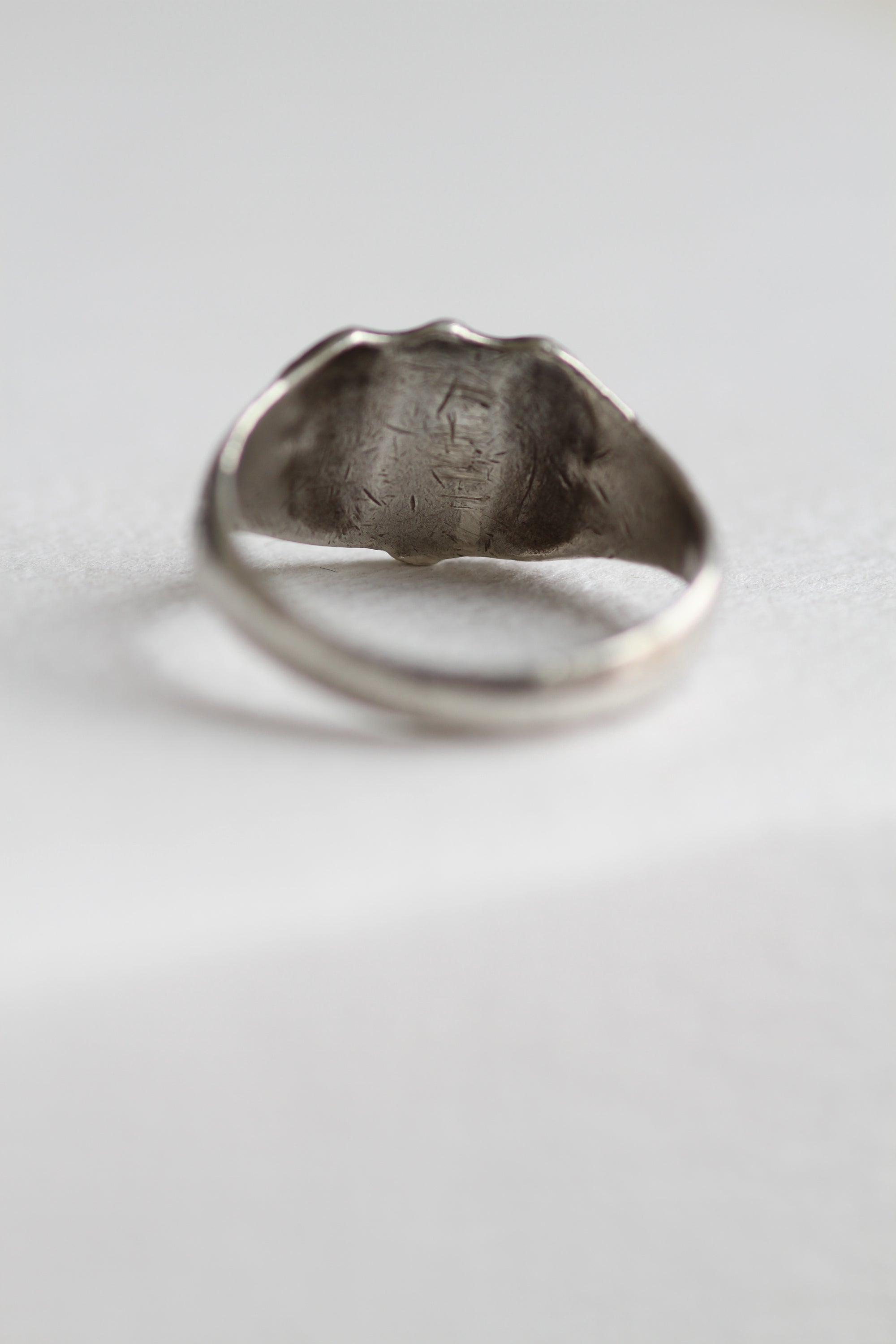 STERLING SILVER CREST TEXTURED SIGNET RING