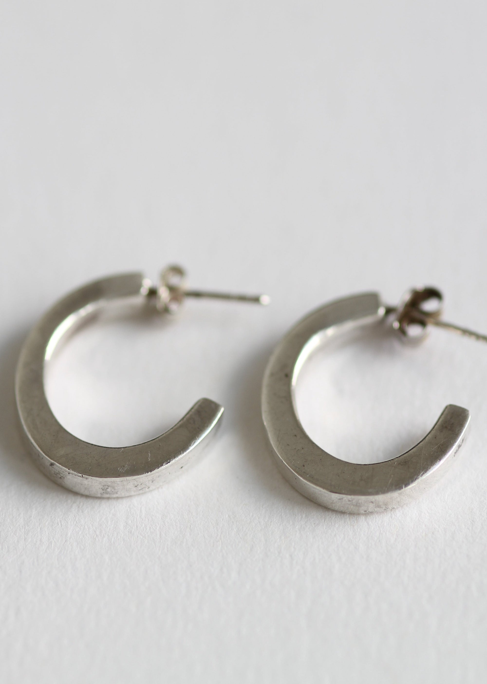 STERLING SILVER ORGANIC HALF HOOPS