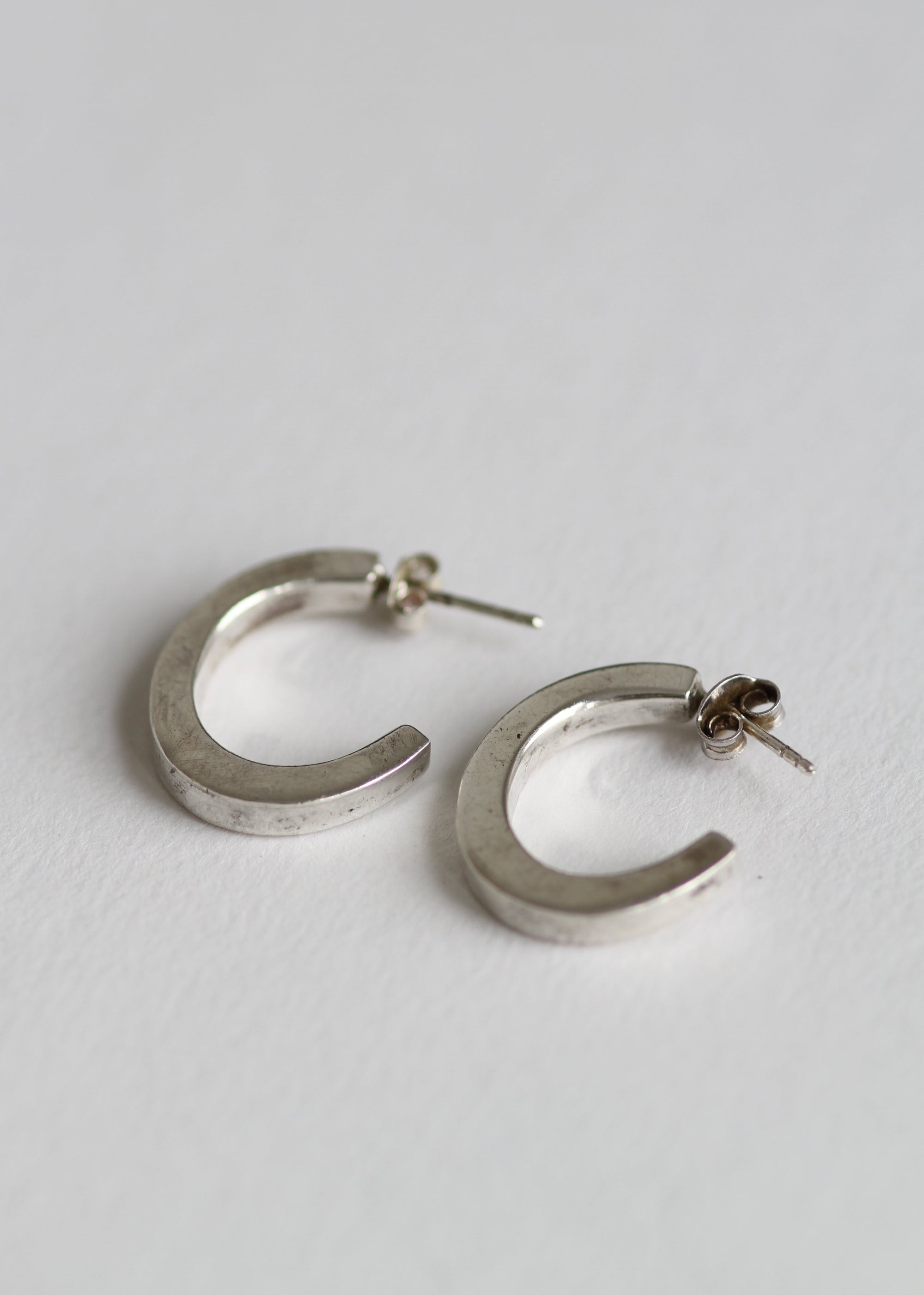 STERLING SILVER ORGANIC HALF HOOPS