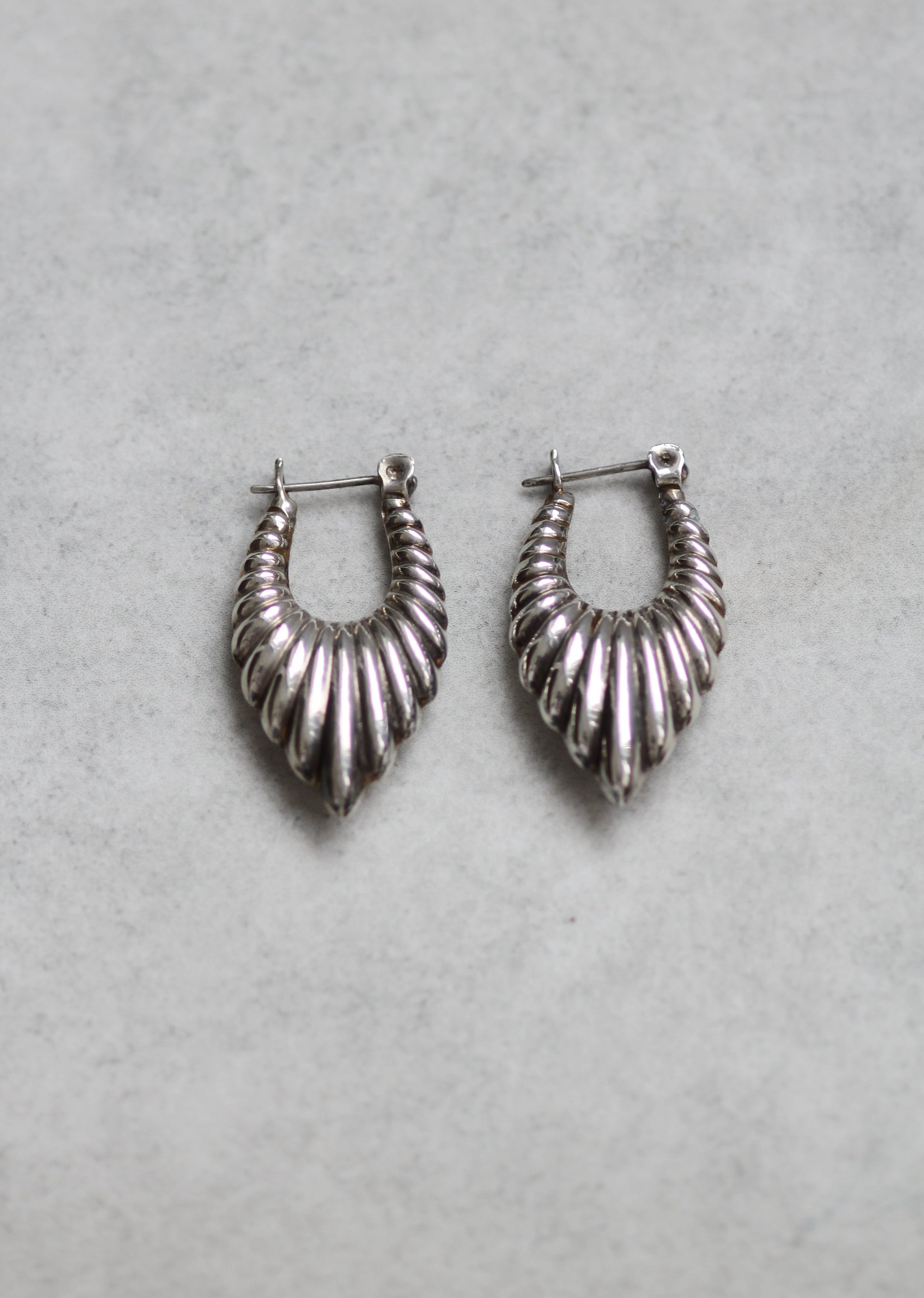 STERLING SILVER POINTED CREOLE HOOPS