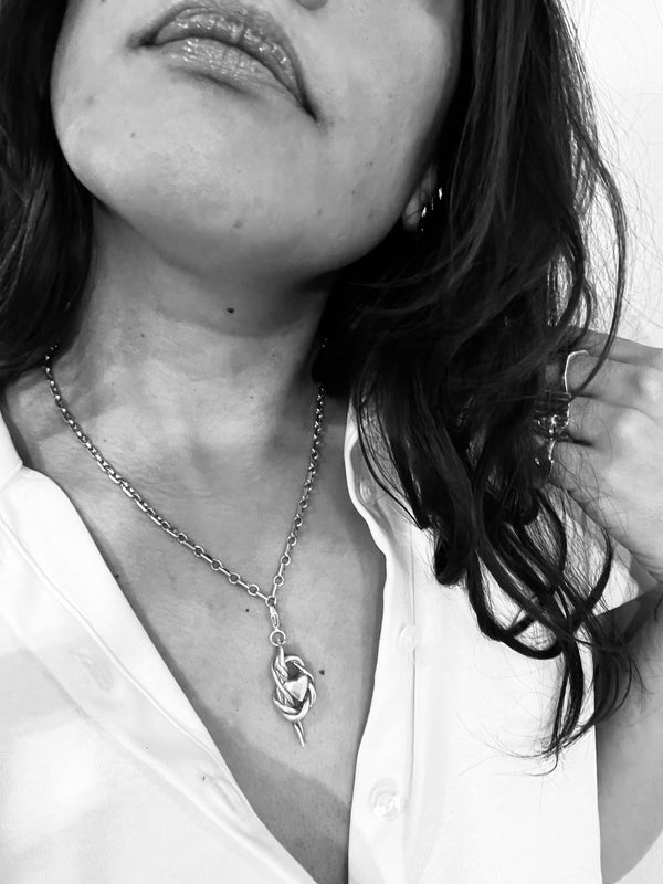 Mariner Chain W/Sculptural Heart Pendant