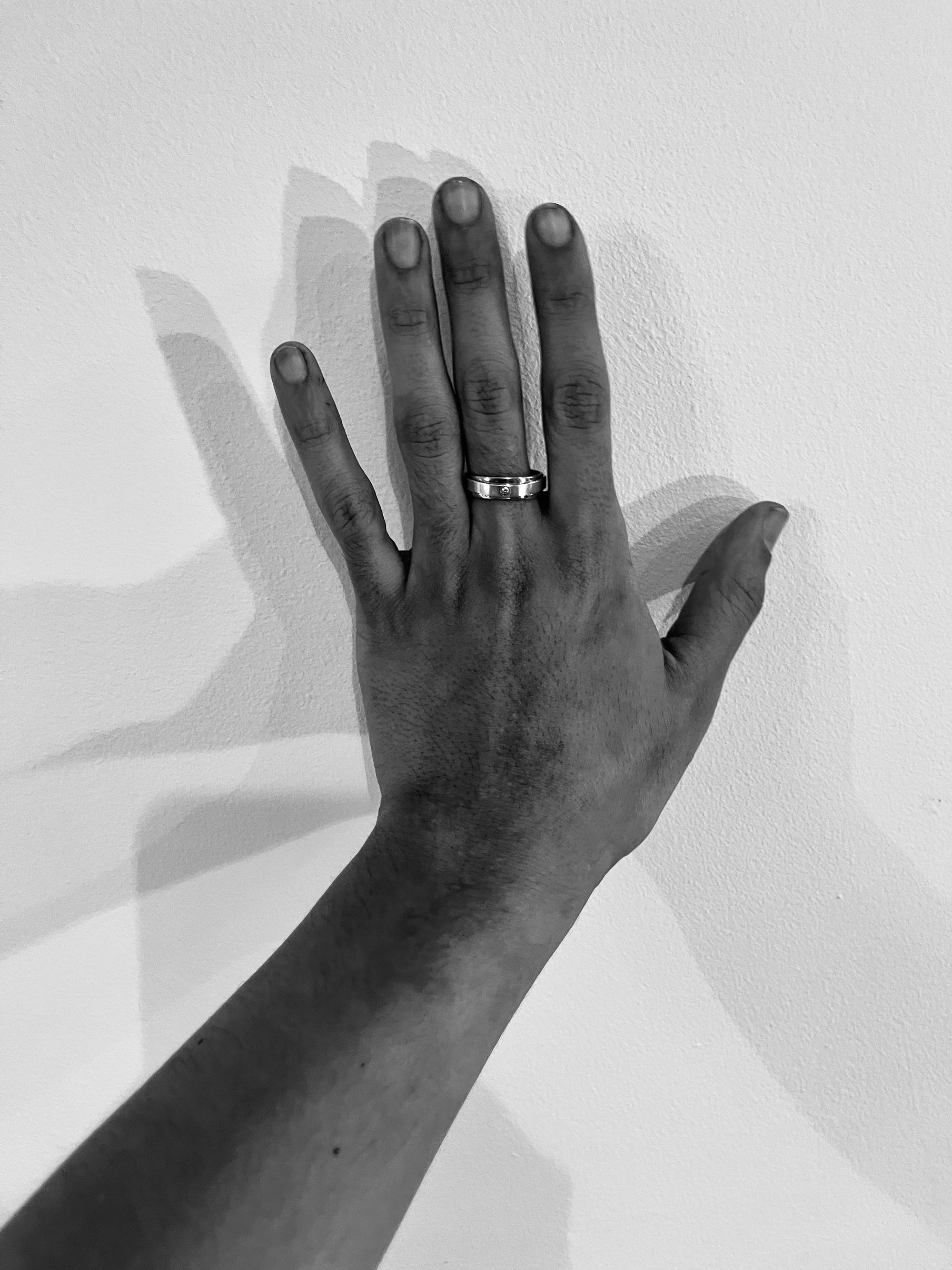 Double Band Ring with Diamond Stone Detail