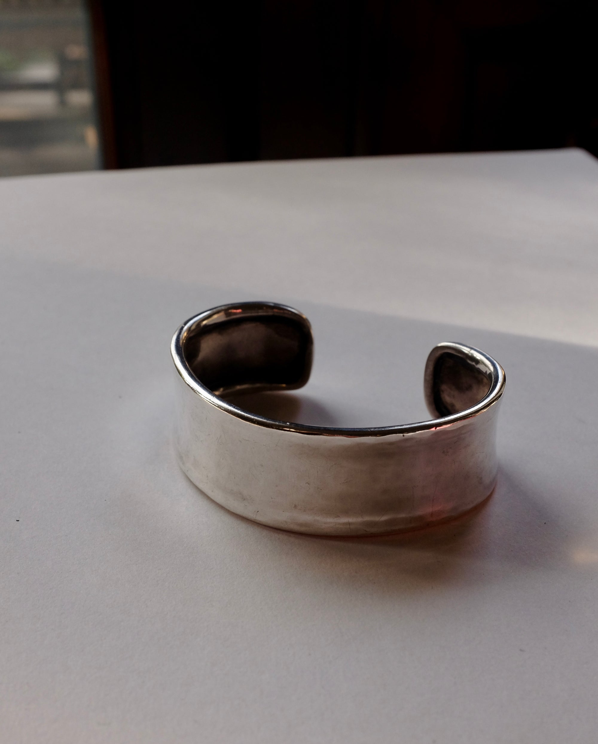 Wide Sculptural Silver Cuff