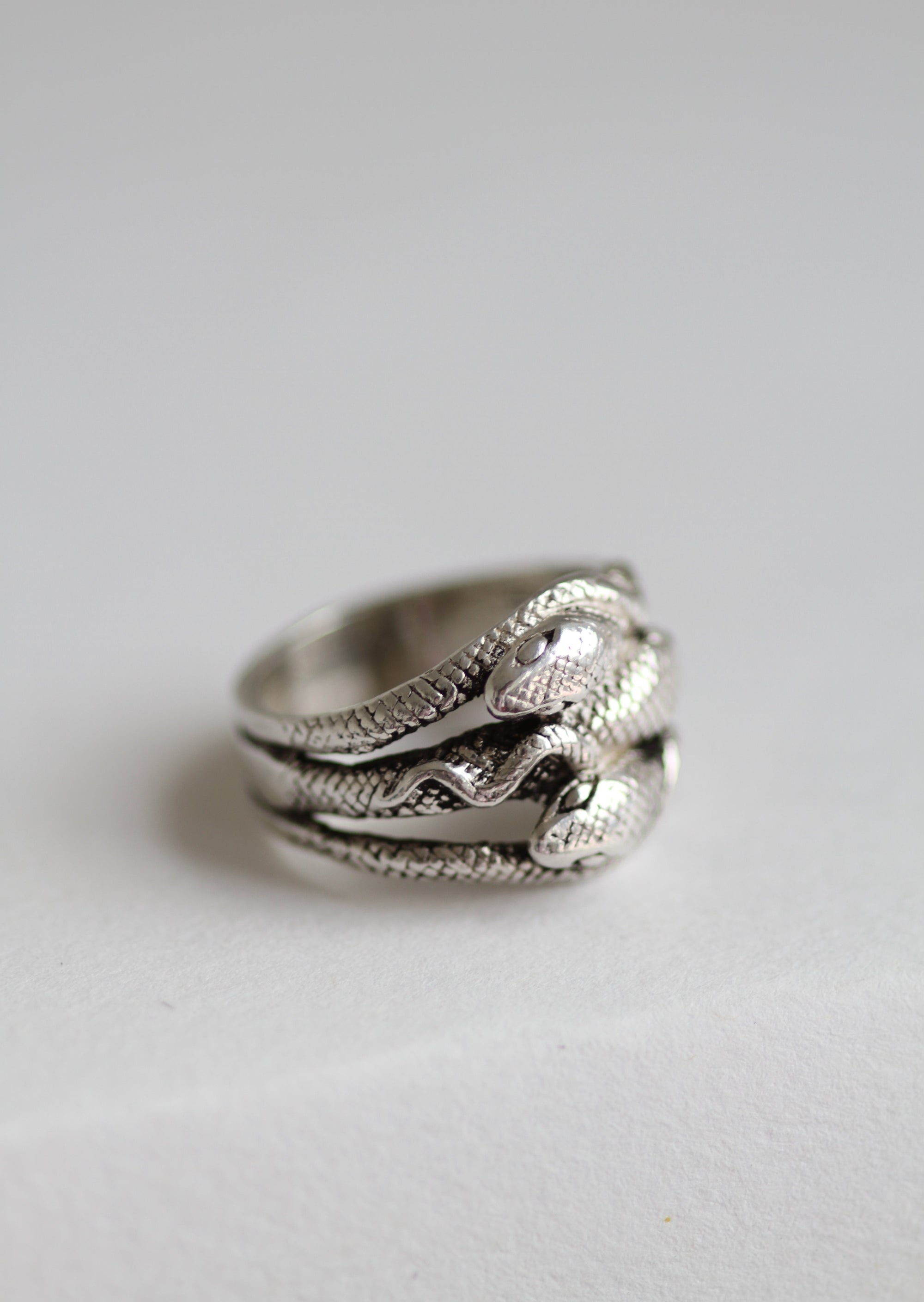 STERLING SILVER STATEMENT SNAKE RING