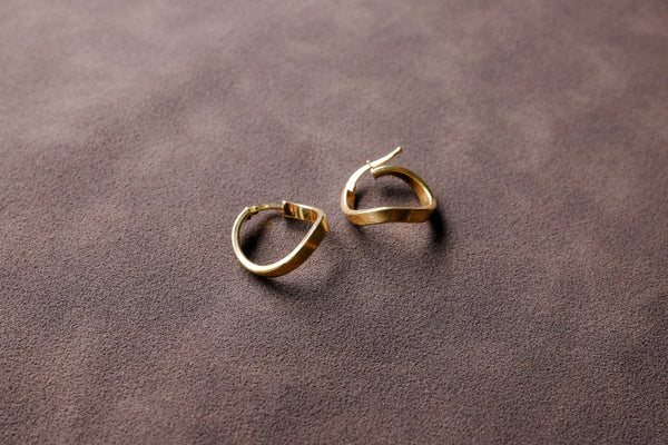 9CT GOLD OBLONG HOOPS