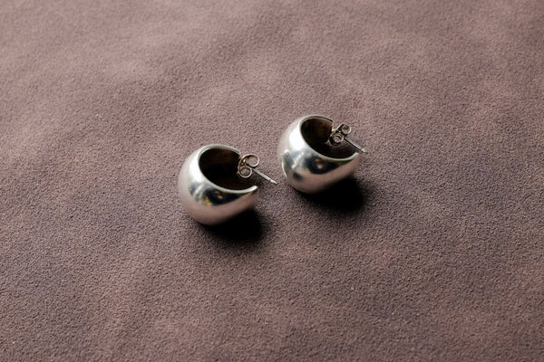 STERLING SILVER DOMED HOOPS