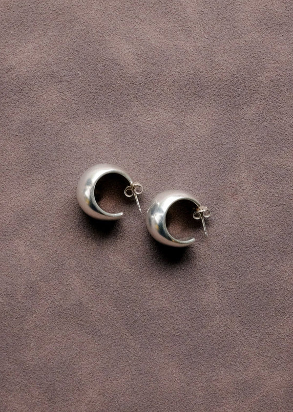 STERLING SILVER DOMED HOOPS